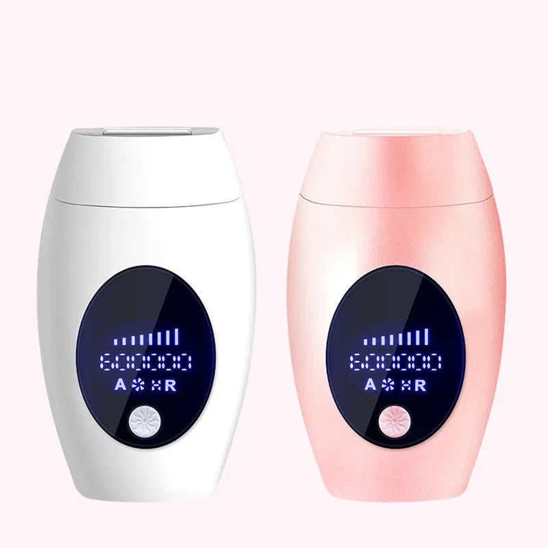Laser hair remover with LCD display, 600,000 flashes, five energy levels, in green colour, 14x8x5cm, UK plug
