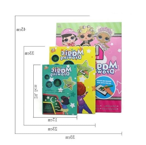 3D fluorescent board in A3 A4 A5 plastic sizes with colour box and pen options