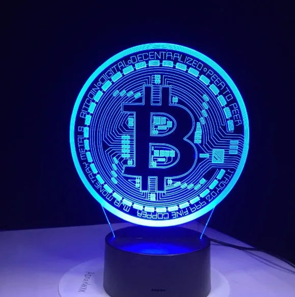3D LED lamp with seven colour options touch and remote control USB powered acrylic board ABS base
