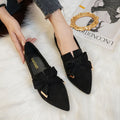 Flat slip-on pumps with low heel, imitation leather lining, beef tendon sole, black or gray, sizes 34-43
