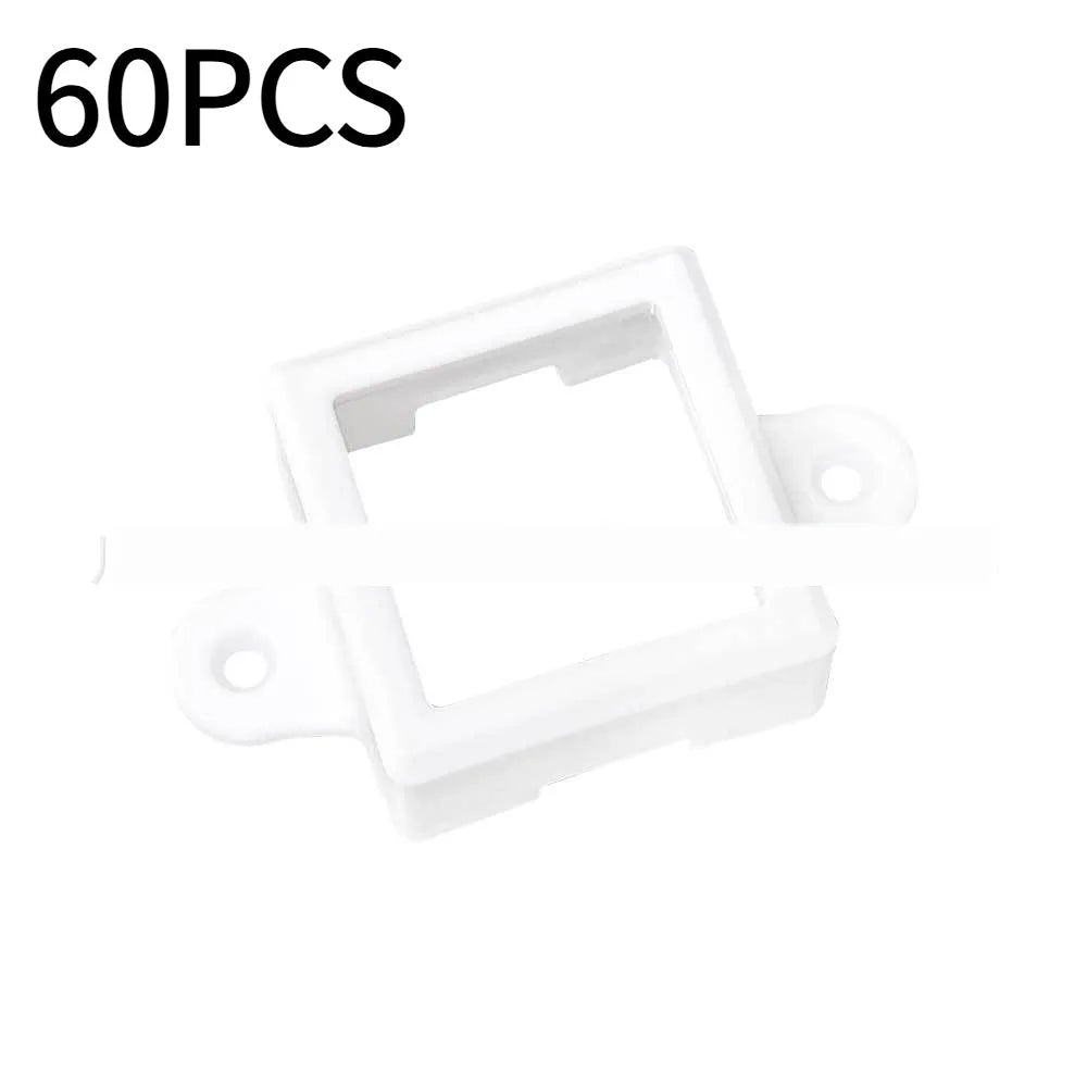 White plastic LED light protective lampshade cover measuring 1.7cm by 6cm