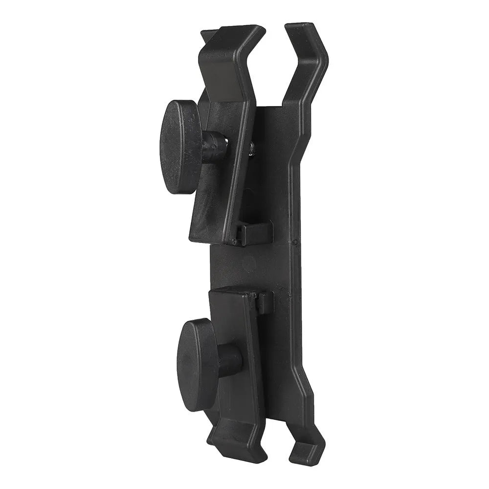 Black ABS plastic umbrella clip for iPhone tripod mounting during rainy filming