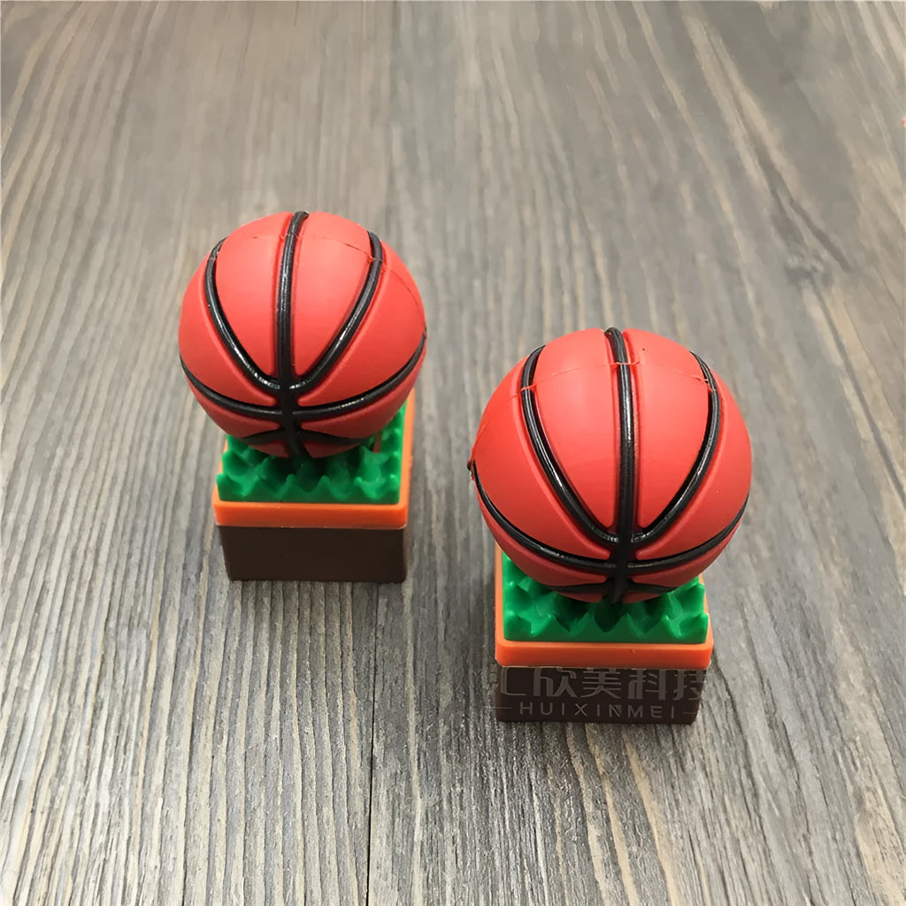 Creative cartoon basketball U disk round USB 2.0 flash drive with PVC shell and multiple capacity options