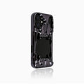 Bright silver electroplating iPhone case with hollow skull and tiger tooth design, silicone protective cover