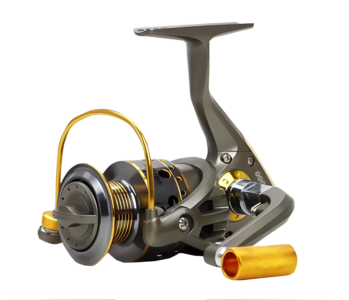 10-axis metal head spinning reel with folding rocker arm and aluminium handle