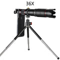 Black 36x telephoto telescope lens kit for mobile phones, packed in 22.5cm box.