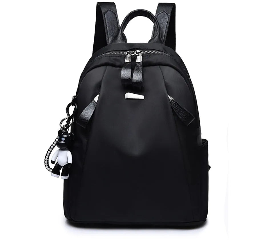 Medium square Oxford cloth rucksack in wine red with double straps and soft handle
