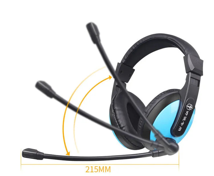Blue e-sports gaming headset with microphone and 1.8 metre cable