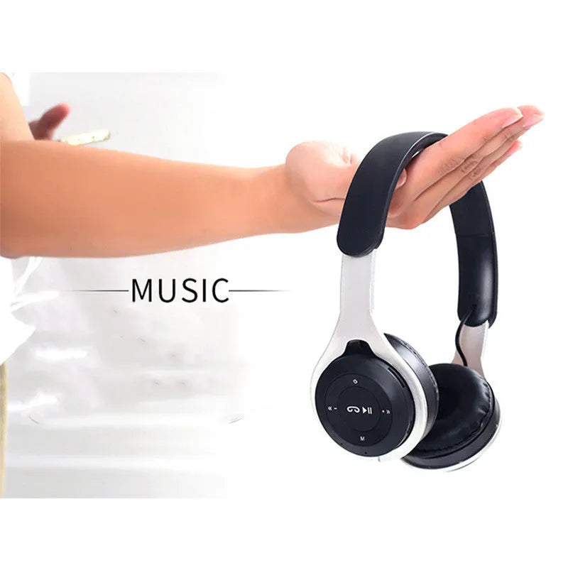 Binaural wireless headset in Black with head-mounted design and Bluetooth 5.0