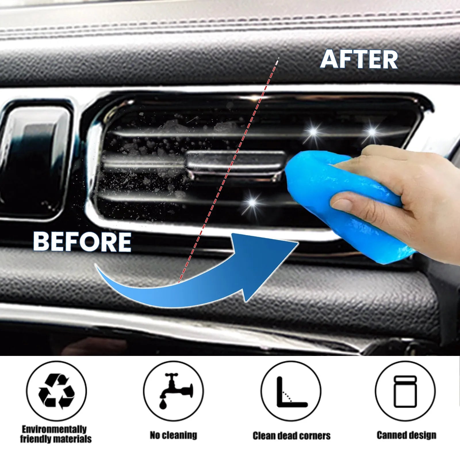 70g car cleaning soft gel adhesive for interior gap dust removal measuring 6.2x5.7cm