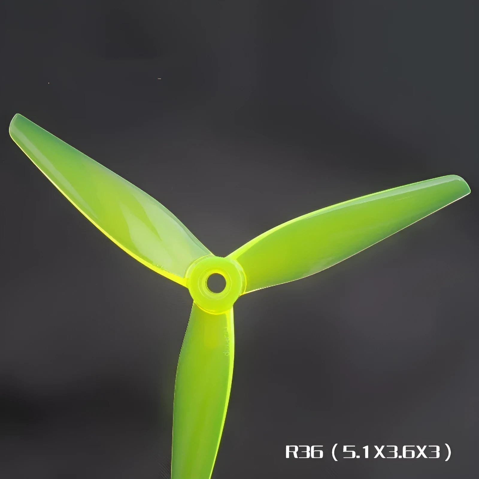 HQProp 5136R36 5.1 inch 3-blade polycarbonate propeller set with 5mm shaft bore in Blue and White