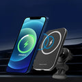 Black magnetic wireless charging car holder for iPhone 12 with Function King bracket