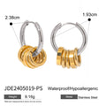 Stainless steel electroplated earrings in INS style, available in two colour options.