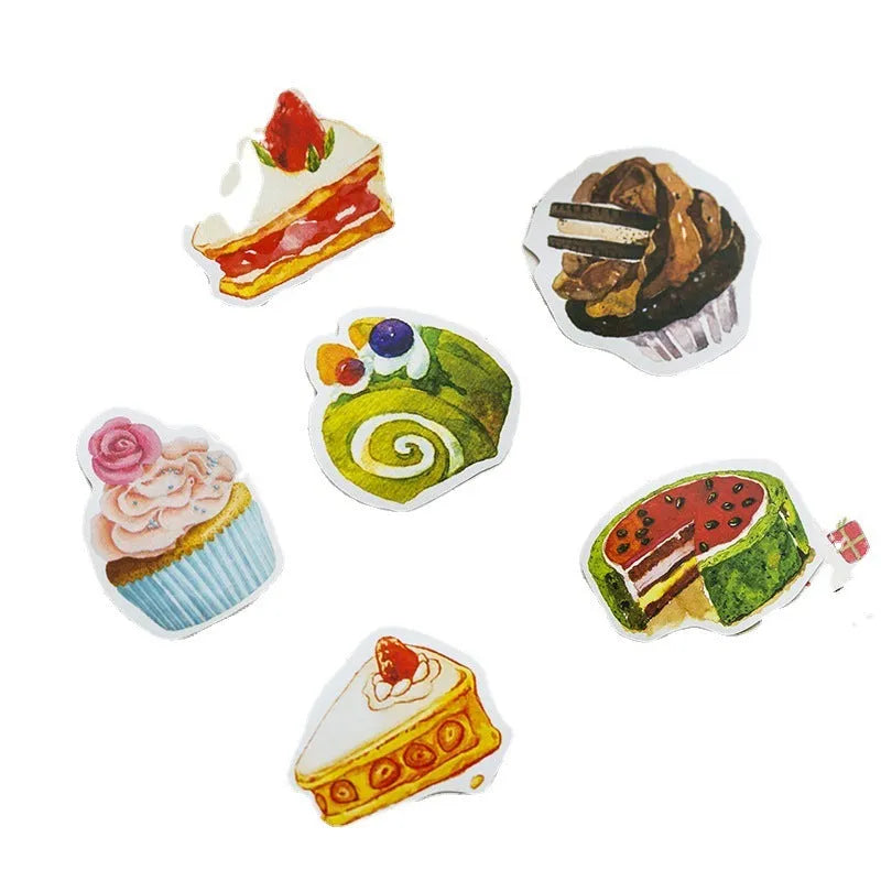 Yuxian hand ledger sweetheart cake shaped sealing paste stickers 50 pieces cute style printed
