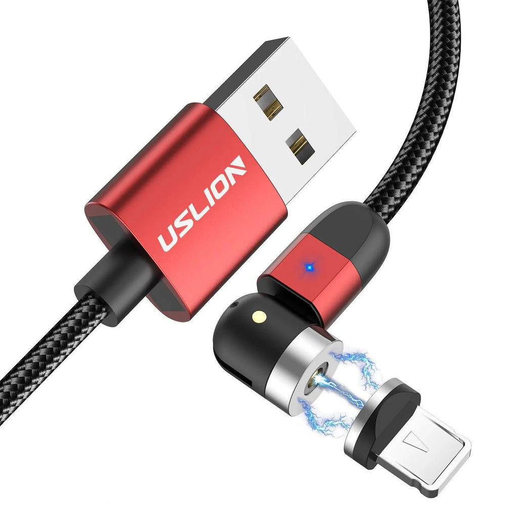 Magnetic three-in-one data cable with 540° auto-docking, black, 1m length, aluminium alloy connectors