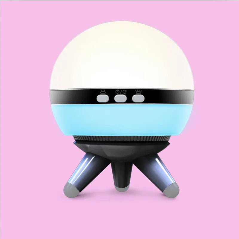 Black rotating starlight projection lamp with battery power and button switch for corridor lighting