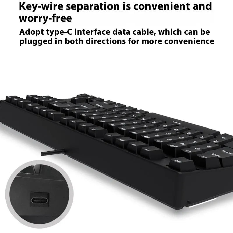 87-key mechanical gaming keyboard with two-tone colour design and hot-swappable switches