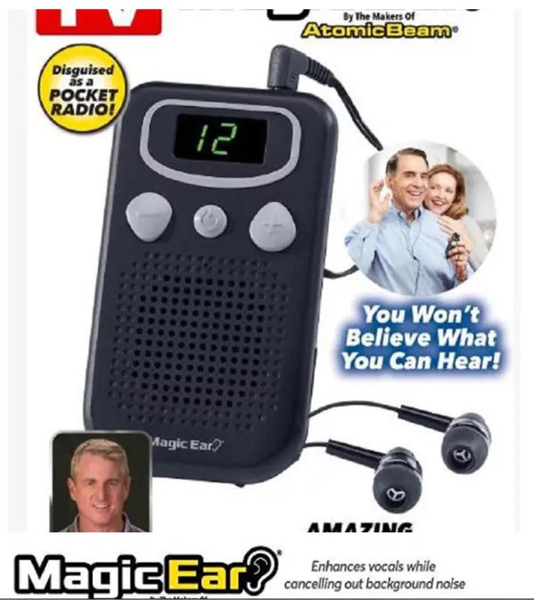Digital hearing aid for elderly with Magic Ear technology, mobile design for daily use