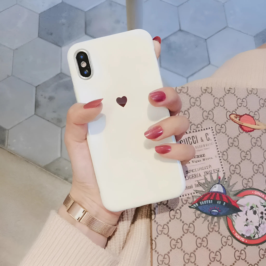 Simple bluwhite and white iPhone back cover case showing front and back views.