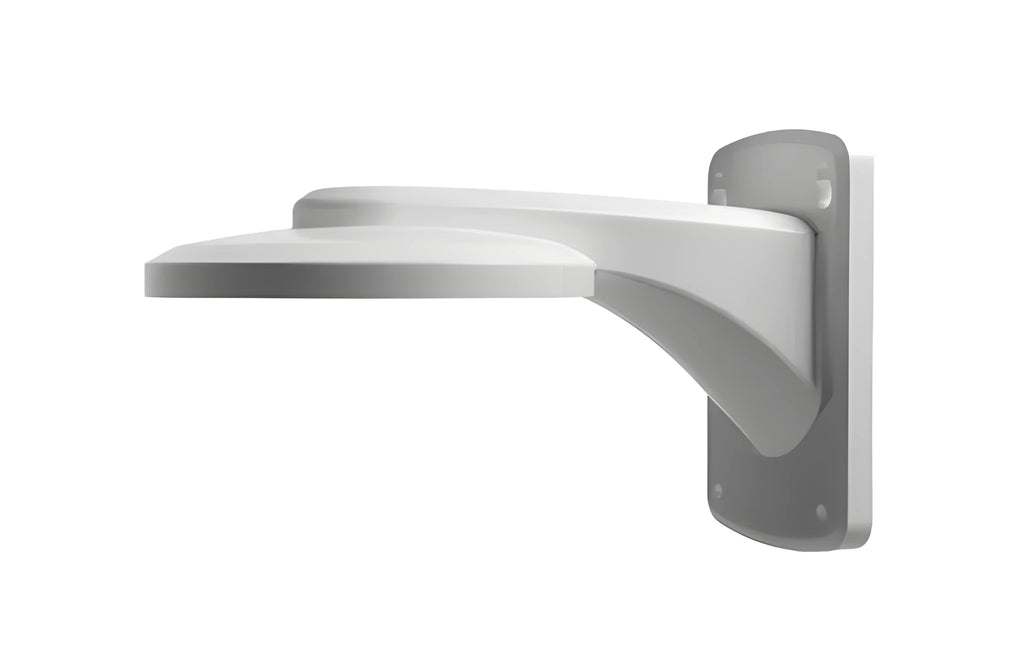 White dome camera wall mount bracket made from aluminium alloy and ABS on white background