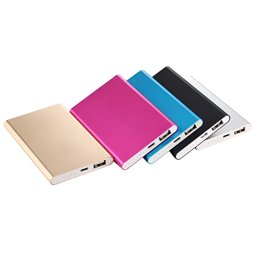 Ultra-thin mobile power bank 4500mAh actual capacity alloy shell in black