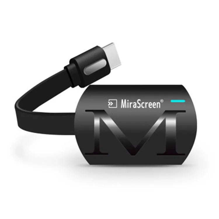 Black smartphone TV HDMI dongle with USB connector for screen mirroring to televisions
