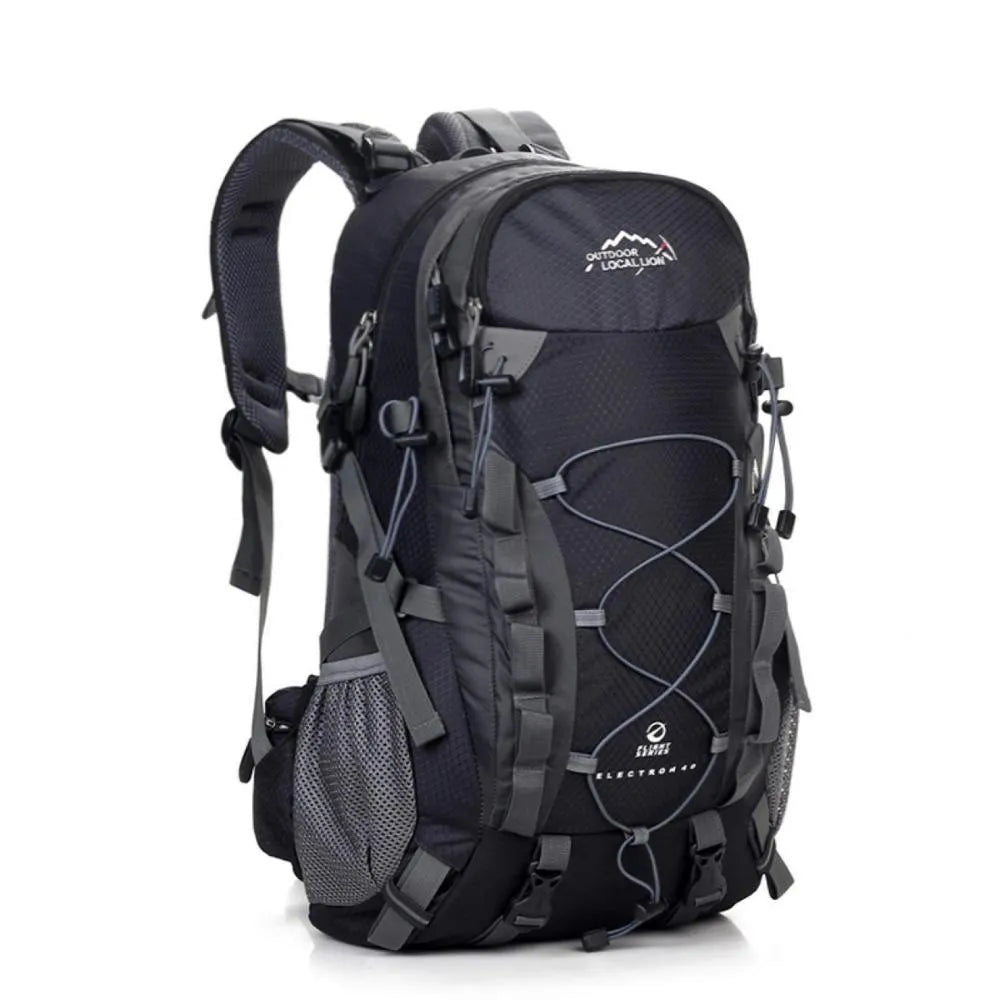 Green polyester leisure sports travel backpack for outdoor activities like hiking and cycling.