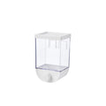 White wall-mounted transparent food storage container with cereal dispenser lid