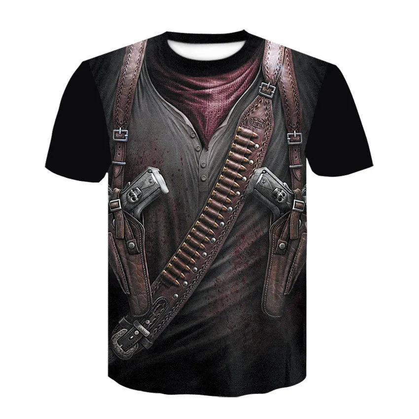 Men's trendy short sleeve 3D digital printed t-shirt in bamboo fibre blend, available in multiple colours and sizes XS-4XL
