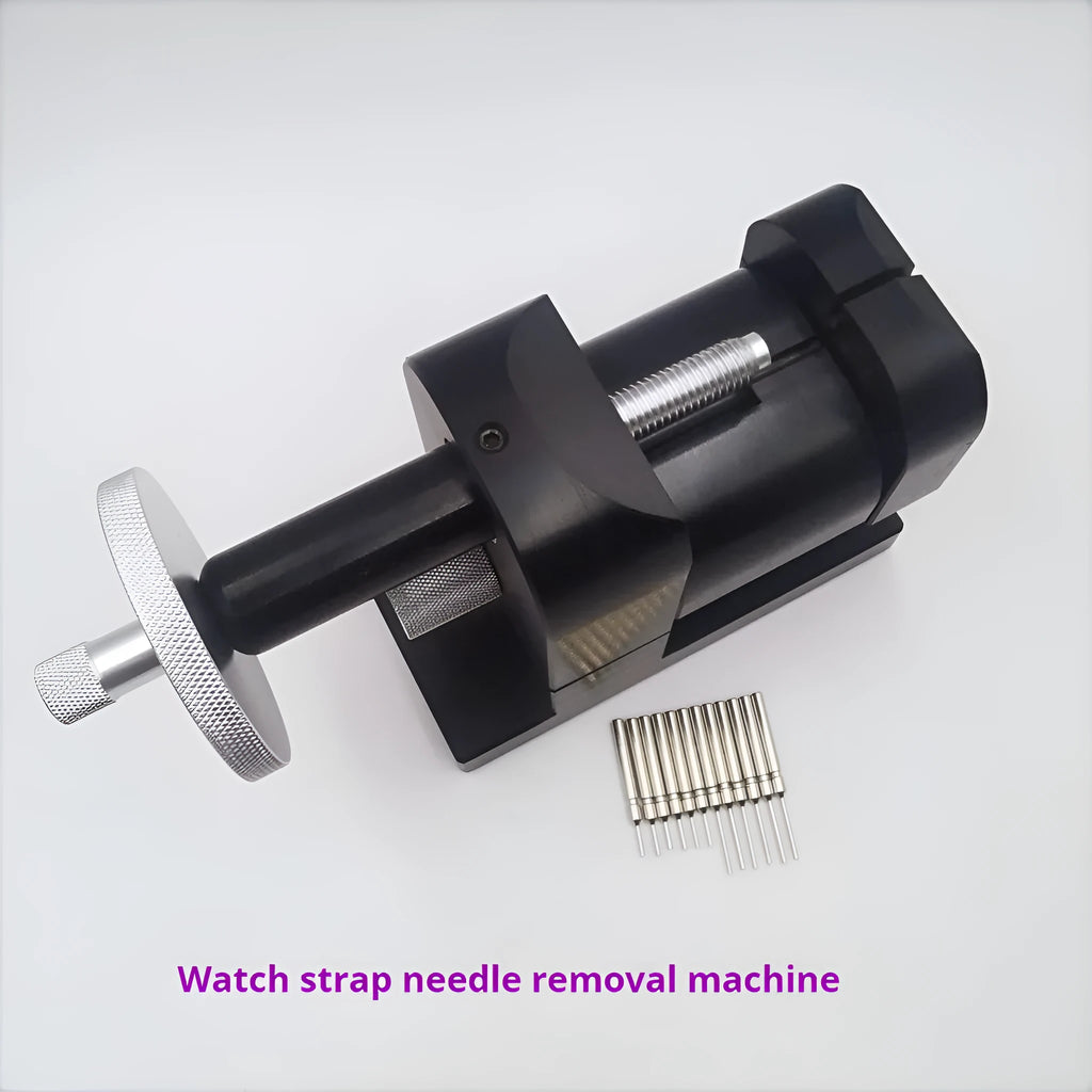 Professional alloy steel watch strap removal machine tool set for bracelet dismantling.
