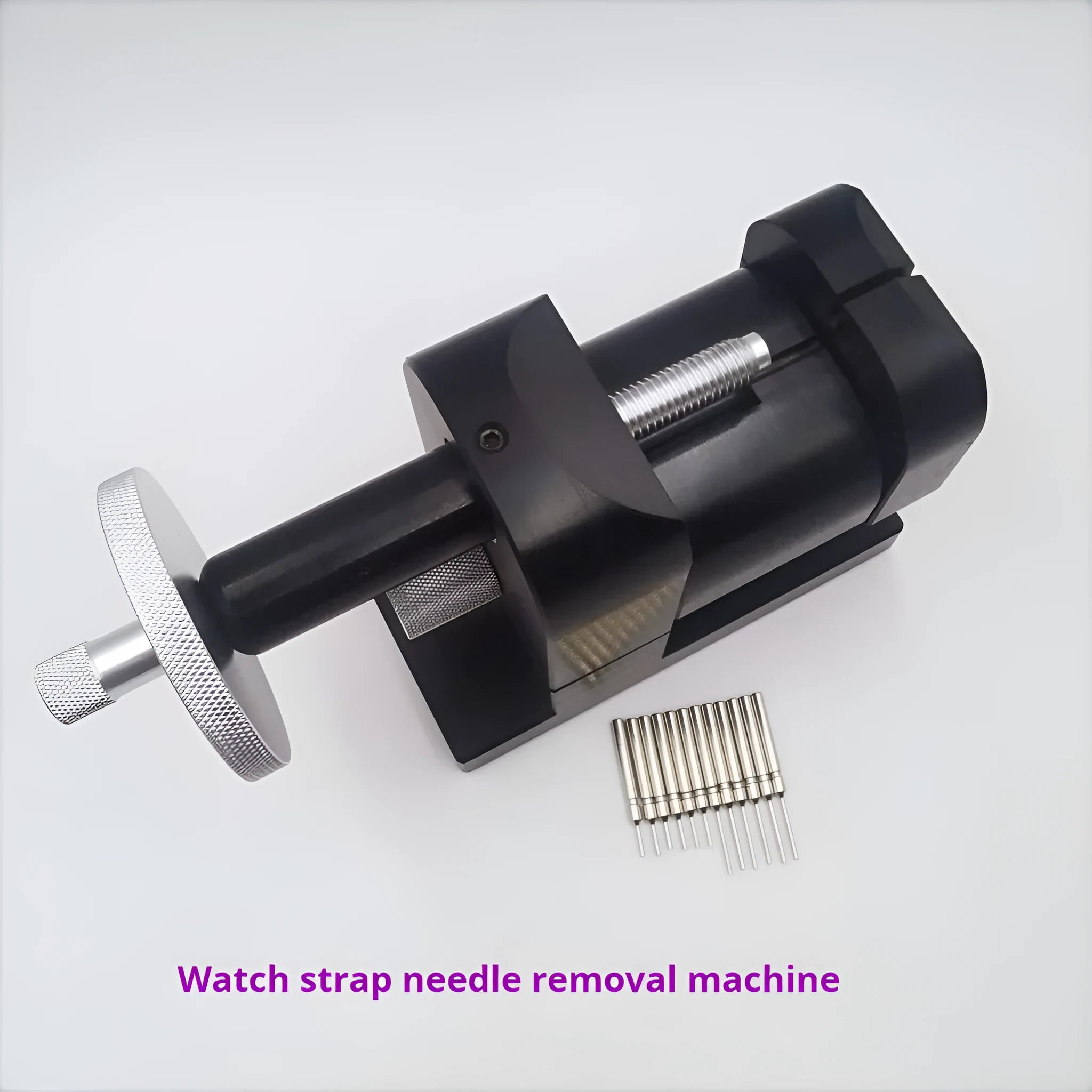 Professional alloy steel watch strap removal machine tool set for bracelet dismantling.