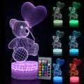 3D cute bear creative night light with colourful acrylic shade and LED light source