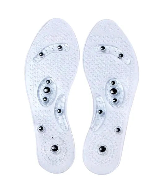 Transparent magnetic massage insole with multiple nodes for foot stimulation, 25cm female size
