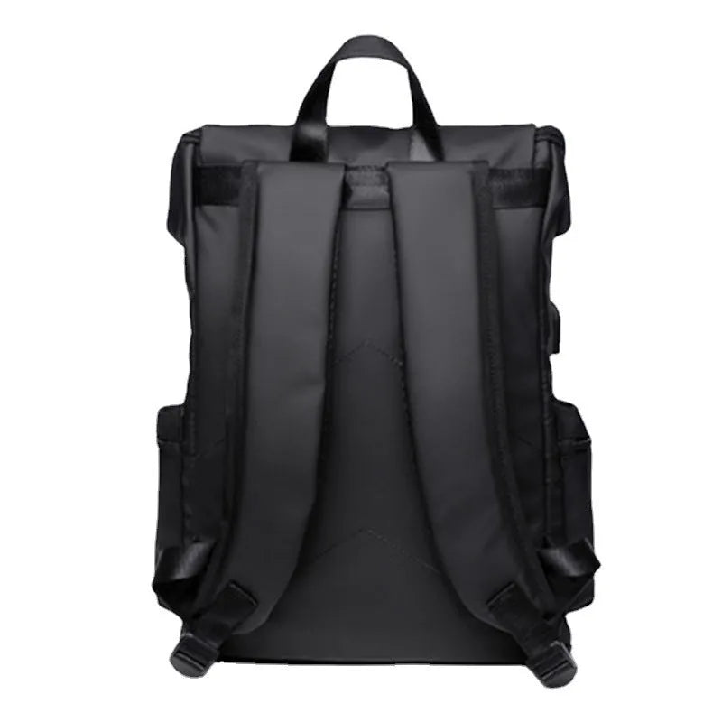 Men's Oxford cloth large capacity backpack 30x14x43cm in black for travel and commute