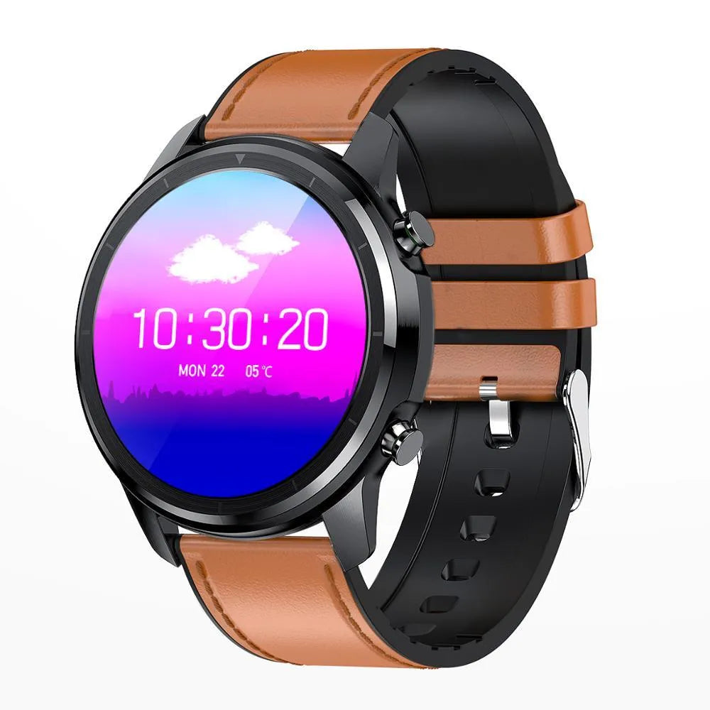 LEMFO LF26 smart bracelet with 1.3 inch screen showing touch and button controls in black colour