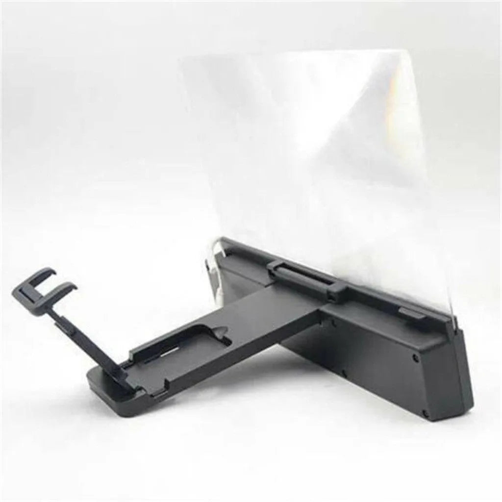 12-inch foldable mobile phone screen amplifier with adjustable gooseneck stand and audio speaker