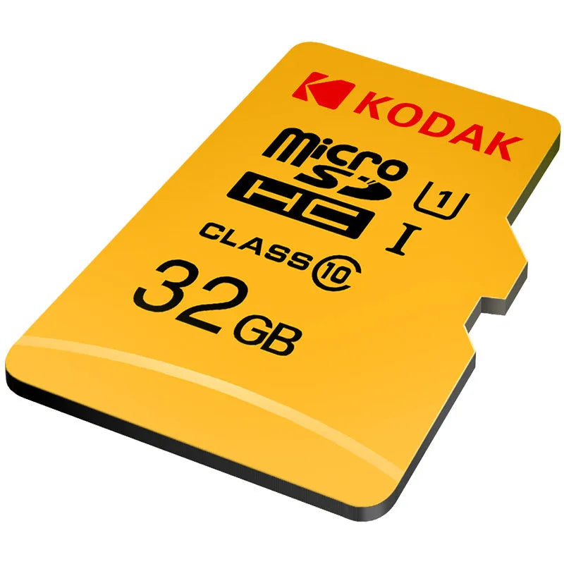 Yellow Class 10 micro SD memory card for dash cam and tablet storage expansion