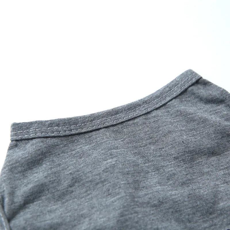 Lightweight polyester dog coat in grey with vest-style opening for small to large dogs
