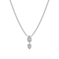 925 silver water drop necklace with round zircon and O-ring chain on display