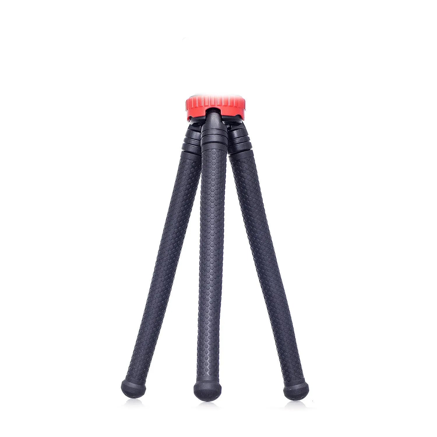 Black flexible octopus leg tripod with spherical gimbal head extended to 30cm.