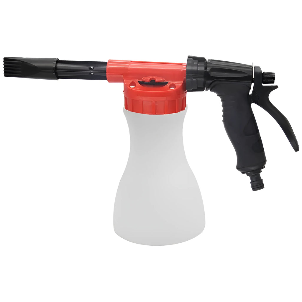 Foam pot high pressure water gun for garden use with adjustable pressure control