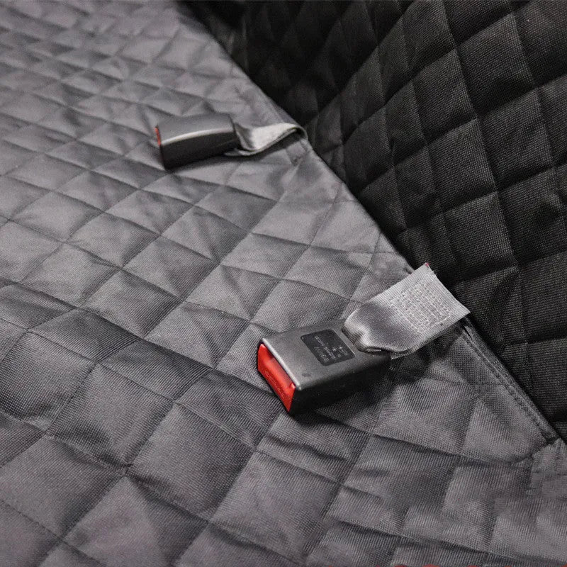 Black car dog mat with isolation net and pocket on rear seat, 137x147cm, 600D Oxford cloth
