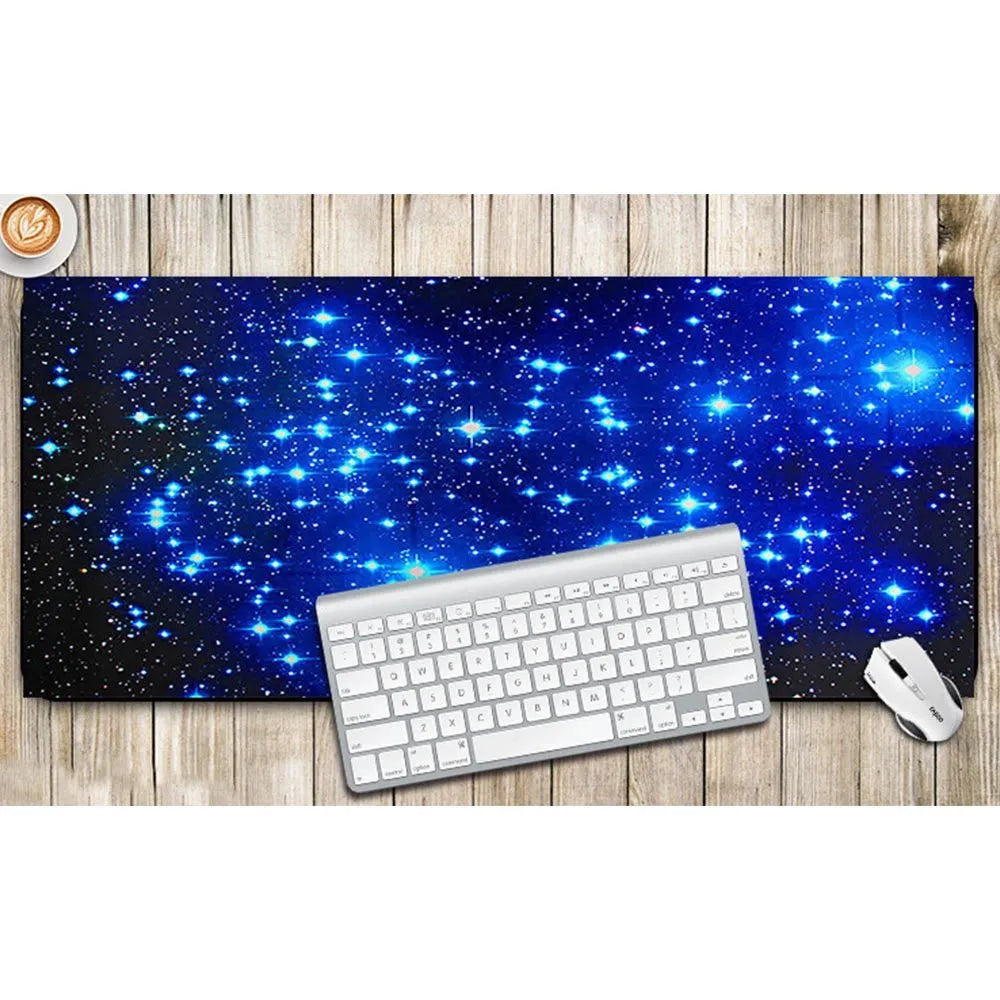 Blue star mouse pad with high-density fabric surface and anti-skid natural rubber base
