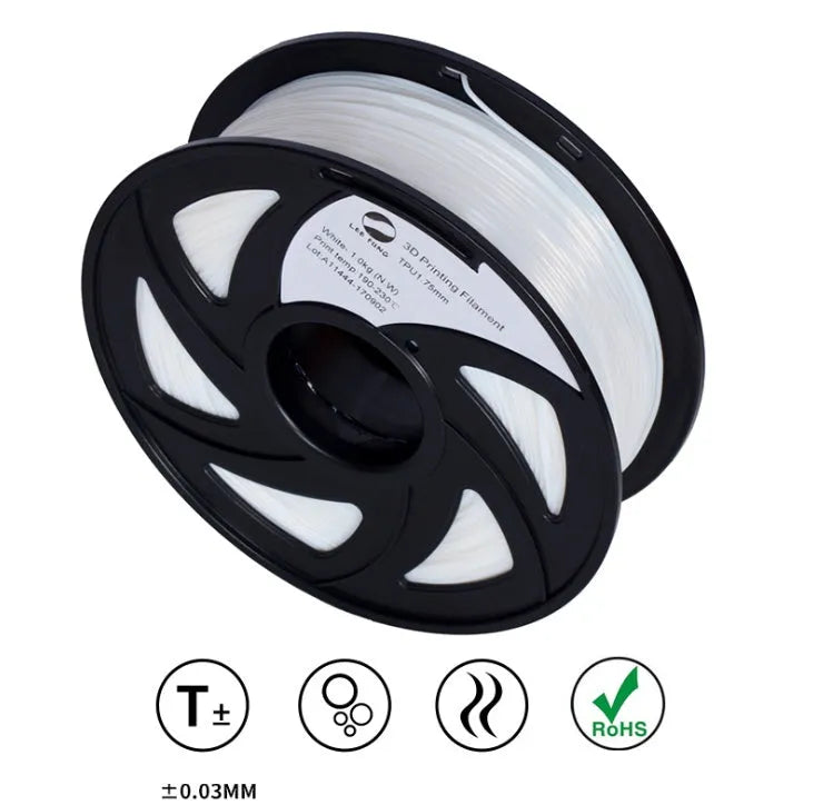 Spoool of black TPU filament for 3D printing pens flexible rapid prototyping