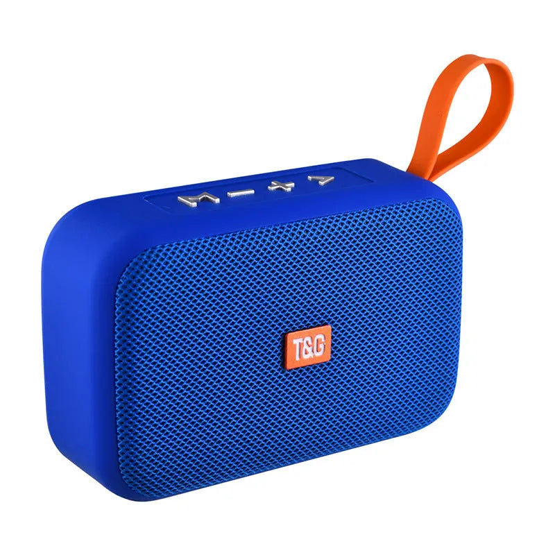 Compact sports Bluetooth speaker in black with radio, USB port, and key controls