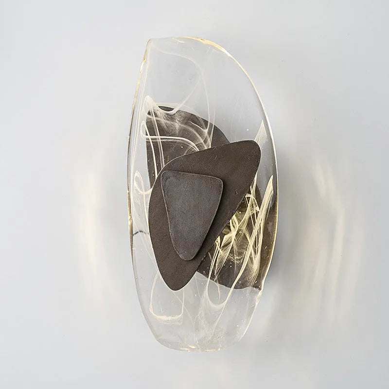 Luxury atmospheric ice block crystal wall lamp with black finish and LED light source