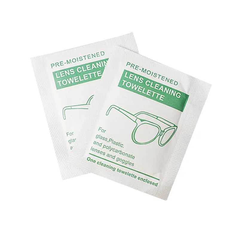 100 pack individually packaged white glasses cleaning wipes with anti-fog properties