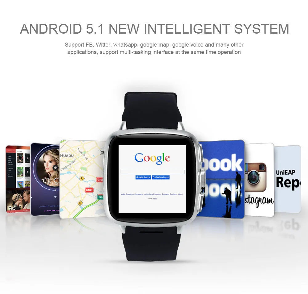 Z01 smart watch with 1.54-inch touchscreen display on wrist