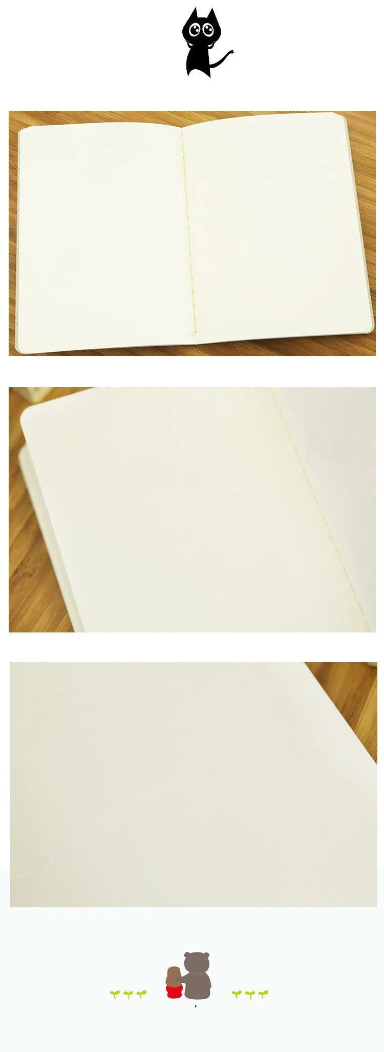 Retro plain colour graffiti sketchbook in black, white, cowhide, or grey cover.