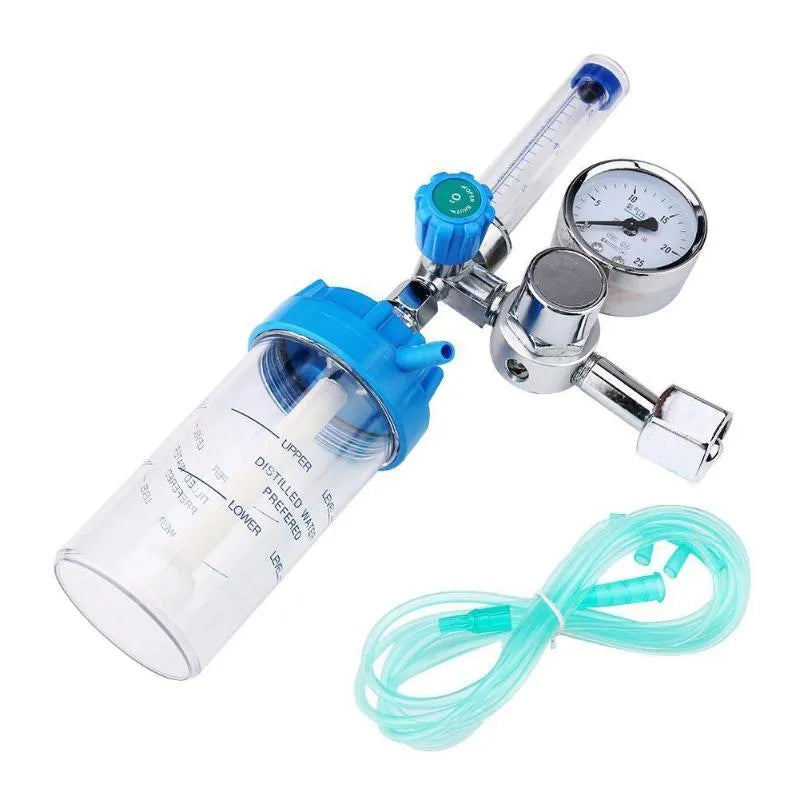 Blue oxygen pressure reducer with 0.25 MPa outlet for cylinder use